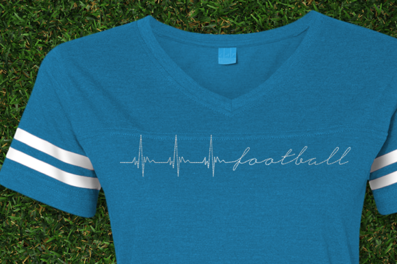 Football Heartbeat Redwork