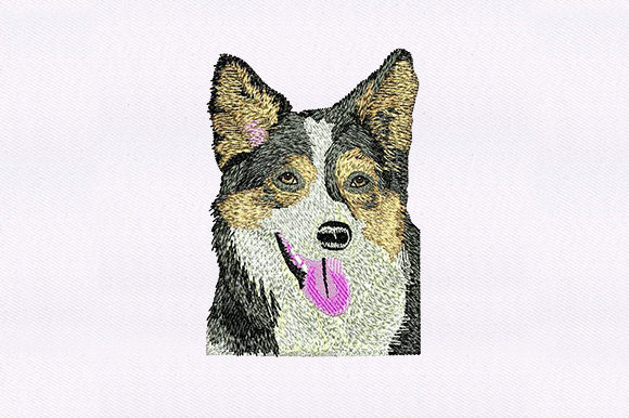 German Shepherd Face Embroidery Design