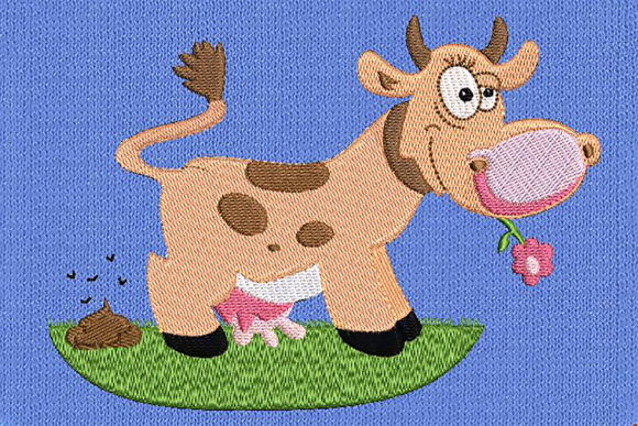 Happy Cow Clip-art Review for Business Embroidery