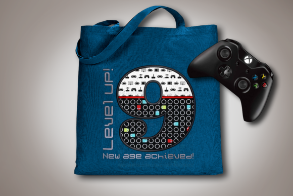 Level Up 9th Birthday Applique