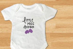 Little Miss December Mittens Applique