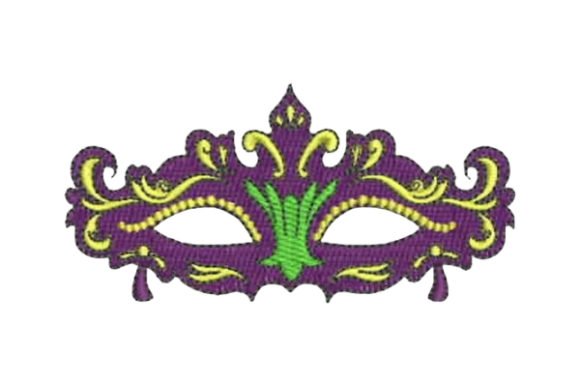 Mardi Gras Mask Embroidery Design
